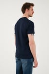 U.S. Polo % 100 Pamuk Regular Fit Bisiklet Yaka Şerit Logolu Erkek T Shirt G081SZ0112104061 LACİVERT