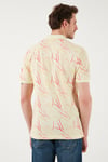 U.S. Polo Desenli % 100 Pamuk Regular Fit Düğmeli Erkek Polo Yaka T Shirt G081SZ0112103268 Açık Haki