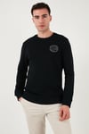 U.S. Polo Pamuklu Regular Fit Logolu Bisiklet Yaka Erkek Sweat G081GL0822237377 SİYAH