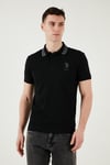 U.S. Polo Pamuklu Slim Fit Düğmeli Erkek Polo Yaka T Shirt G081GL0112084093 SİYAH
