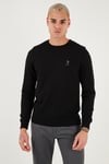 U.S. Polo Pamuklu Slim Fit Logolu Bisiklet Yaka Erkek Kazak G081SZ0TK2226959 SİYAH