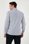 U.S. Polo Çizgili Pamuklu Slim Fit Düğmeli Yaka Erkek Gömlek G081SZ0042103065 AÇIK LACİVERT