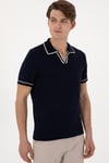 U.S. Polo Logolu Slim Fit Polo Yaka Kısa Kollu Erkek Kazak G081SZ0TKPU9469 LACİVERT