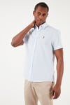 U.S. Polo Pamuklu Regular Fit Kısa Kollu Erkek Gömlek G081GL0041829502 AÇIK MAVİ