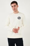 U.S. Polo Pamuklu Regular Fit Logolu Bisiklet Yaka Erkek Sweat G081GL0822237377 İnci
