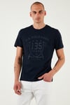 U.S. Polo % 100 Pamuk Regular Fit Bisiklet Yaka Logo Baskılı Erkek T Shirt G081SZ0112105708 LACİVERT