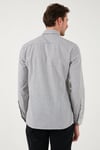 U.S. Polo Çizgili Pamuklu Slim Fit Düğmeli Yaka Erkek Gömlek G081SZ0042103065 KOYU HAKİ