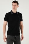 U.S. Polo Pamuklu Slim Fit Düğmeli Erkek Polo Yaka T Shirt G081GL0112084093 SİYAH