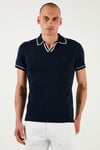 U.S. Polo Logolu Slim Fit Polo Yaka Kısa Kollu Erkek Kazak G081SZ0TK2100068 LACİVERT