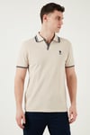 U.S. Polo Logolu % 100 Pamuk Slim Fit Erkek Polo Yaka T Shirt G081SZ0112085130 TAŞ