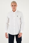 U.S. Polo Pamuklu Slim Fit Logolu Uzun Kollu Erkek Gömlek G081SZ0042225619 BEYAZ