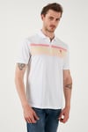 U.S. Polo % 100 Pamuk Regular Fit Çizgi Detaylı Düğmeli Erkek Polo Yaka T Shirt G081SZ0112107339 Kavun