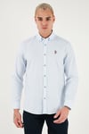 U.S. Polo Pamuklu Slim Fit Uzun Kol Erkek Gömlek G081SZ0042225643 AÇIK MAVİ