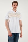 U.S. Polo Desenli % 100 Pamuk Regular Fit Düğmeli Erkek Polo Yaka T Shirt G081SZ0112107687 Kavun