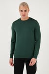 U.S. Polo Pamuklu Slim Fit Logolu Bisiklet Yaka Erkek Kazak G081SZ0TK2226959 KOYU YEŞİL