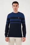 U.S. Polo Pamuklu Slim Fit Bisiklet Yaka Erkek Kazak G081SZ0TK2235801 LACİVERT