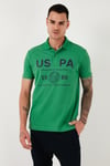 U.S. Polo Pamuklu Slim Fit Erkek Polo Yaka T Shirt G081SZ0111825274 YEŞİL