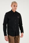 U.S. Polo Pamuklu Slim Fit Logolu Uzun Kollu Erkek Gömlek G081SZ0042225619 SİYAH