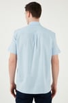 U.S. Polo % 100 Pamuk Regular Fit Düğmeli Yaka Logolu Erkek Gömlek G081GL0042083854 AÇIK MAVİ