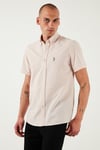 U.S. Polo % 100 Pamuk Regular Fit Düğmeli Yaka Logolu Erkek Gömlek G081GL0042083854 PUDRA