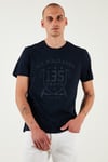 U.S. Polo % 100 Pamuk Regular Fit Bisiklet Yaka Logo Baskılı Erkek T Shirt G081SZ0112105708 LACİVERT