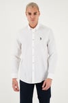 U.S. Polo Pamuklu Slim Fit Logolu Uzun Kollu Erkek Gömlek G081SZ0042225619 BEYAZ