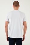 U.S. Polo % 100 Pamuk Regular Fit Bisiklet Yaka Logo Baskılı Erkek T Shirt G081SZ0112105708 BEYAZ