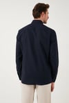 U.S. Polo % 100 Pamuk Regular Fit Düğmeli Yaka Logolu Erkek Gömlek G081GL0042084002 LACİVERT