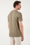 U.S. Polo Modal Karışımlı Regular Fit Bisiklet Yaka Logolu Erkek T Shirt G081SZ0112084363 Vizon