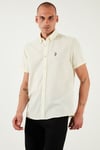 U.S. Polo % 100 Pamuk Regular Fit Düğmeli Yaka Logolu Erkek Gömlek G081GL0042083854 VR