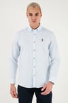 U.S. Polo Pamuklu Slim Fit Uzun Kol Erkek Gömlek G081SZ0042225643 AÇIK MAVİ