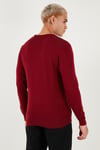 U.S. Polo Pamuklu Slim Fit Logolu Bisiklet Yaka Erkek Kazak G081SZ0TK2226959 BORDO
