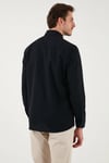 U.S. Polo % 100 Pamuk Regular Fit Düğmeli Yaka Logolu Erkek Gömlek G081GL0042084002 SİYAH