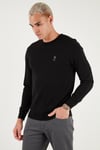 U.S. Polo Pamuklu Slim Fit Logolu Bisiklet Yaka Erkek Kazak G081SZ0TK2226959 SİYAH