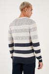 U.S. Polo Pamuklu Regular Fit Çizgili Bisiklet Yaka Erkek Kazak G081GL0TK2227832 AÇIK LACİVERT