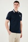 U.S. Polo Pamuklu Slim Fit Düğmeli Erkek Polo Yaka T Shirt G081GL0112084093 LACİVERT