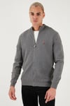 U.S. Polo Pamuklu Slim Fit Logolu Erkek Hırka G081SZ0TH2227188 GRİ MELANJ