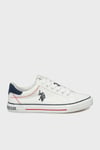 U.S. Polo Assn Logolu Süet Detaylı Sneaker Bayan Ayakkabı 5M RACHEL 5FX BEYAZ