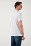 U.S. Polo % 100 Pamuk Regular Fit Bisiklet Yaka Şerit Logolu Erkek T Shirt G081SZ0112104061 BEYAZ