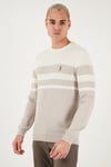 U.S. Polo Pamuklu Slim Fit Bisiklet Yaka Erkek Kazak G081SZ0TK2235801 TAŞ