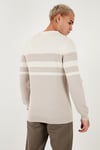 U.S. Polo Pamuklu Slim Fit Bisiklet Yaka Erkek Kazak G081SZ0TK2235801 TAŞ