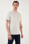 U.S. Polo Modal Karışımlı Regular Fit Bisiklet Yaka Logolu Erkek T Shirt G081SZ0112084363 TAŞ