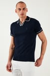 U.S. Polo Logolu Slim Fit Polo Yaka Kısa Kollu Erkek Kazak G081SZ0TK2100068 LACİVERT