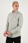U.S. Polo Pamuklu Slim Fit Logolu Uzun Kollu Erkek Gömlek G081SZ0042225619 Açık Haki
