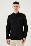 U.S. Polo % 100 Pamuk Slim Fit Düğmeli Yaka Logolu Erkek Gömlek G081SZ0042082904 SİYAH