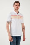 U.S. Polo % 100 Pamuk Regular Fit Çizgi Detaylı Düğmeli Erkek Polo Yaka T Shirt G081SZ0112107339 Kavun