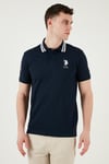 U.S. Polo Pamuklu Slim Fit Düğmeli Erkek Polo Yaka T Shirt G081GL0112084093 LACİVERT