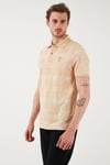 U.S. Polo Kareli % 100 Pamuk Regular Fit Düğmeli Erkek Polo Yaka T Shirt G081SZ0112103243 BEJ