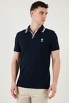 U.S. Polo Logolu % 100 Pamuk Slim Fit Erkek Polo Yaka T Shirt G081SZ0112085130 LACİVERT