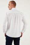 U.S. Polo % 100 Pamuk Regular Fit Logolu Çizgili Erkek Gömlek G081SZ0042170101 BEYAZ